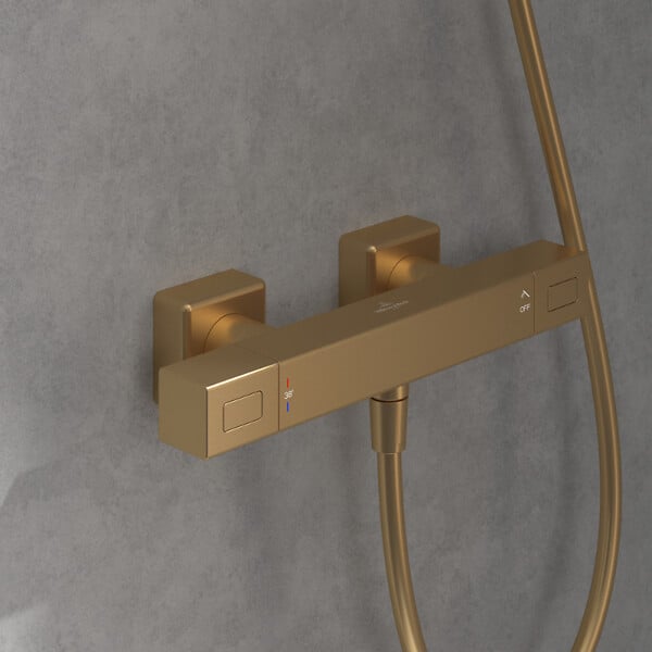 VILLEROY ET BOCH - Mitigeur douche thermostatique  Universal rectangle Or brossé - large