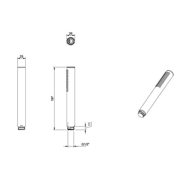 VILLEROY ET BOCH - Douchette à main  Verve Showers Stick Chrome - large