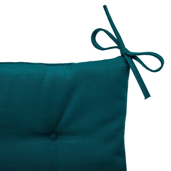 HESPERIDE - Galette de chaise carrée 4 points "Korai" bleu canard 40x40x4cm en polyester - large