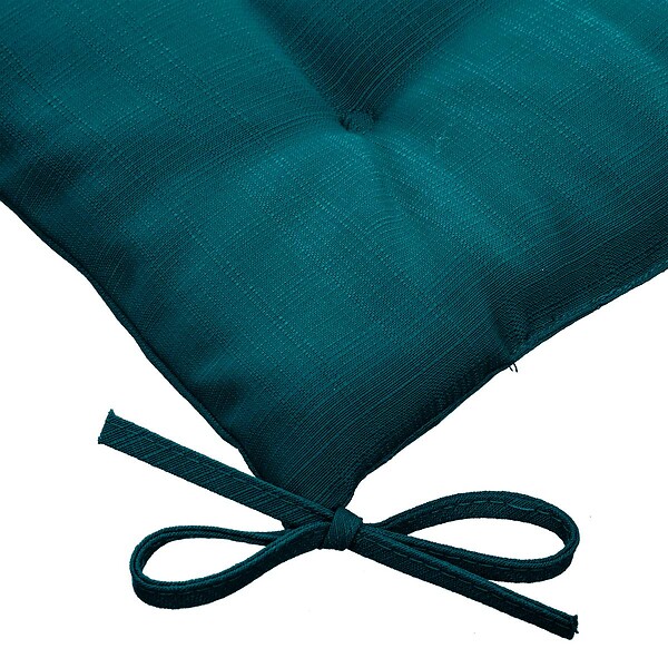 HESPERIDE - Galette de chaise carrée 4 points "Korai" bleu canard 40x40x4cm en polyester - large