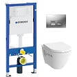 GEBERIT - pack Bati-support Geberit UP100 + plaque Delta50 + cuvette Vitra avec bride S50 + abattant softclose (S50geb2) - vignette