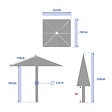 HESPERIDE - Parasol droit carré "Soya" argile & blé 2,5 x 2,5m en acier et polyester - vignette