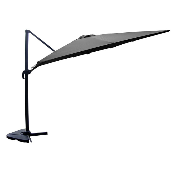 CONCEPT USINE - Ensemble parasol  gris 3x4m et 4 dalles à lester CESARE - large