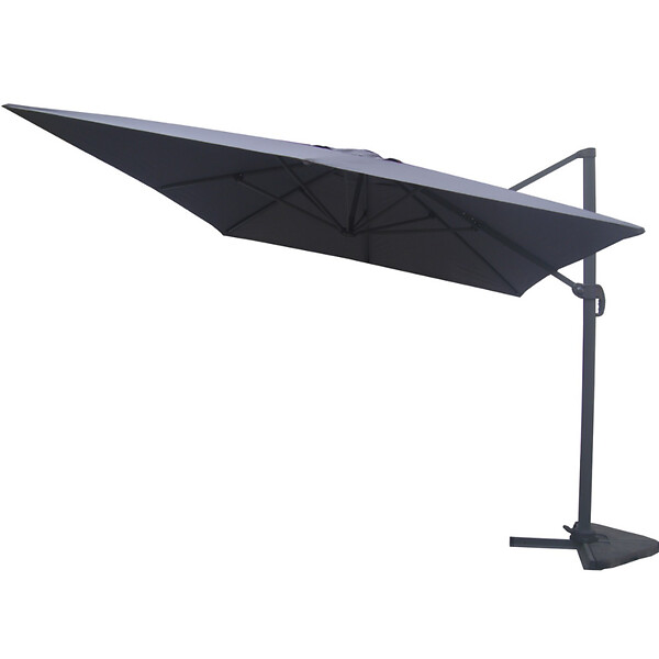 CONCEPT USINE - Ensemble parasol  gris 3x4m et 4 dalles à lester CESARE - large