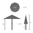 HESPERIDE - Parasol droit rond "Sisko" ardoise D2,7m en aluminium traité époxy - vignette