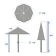 HESPERIDE - Parasol droit rond inclinable "Loompa" argile & blé 3m en aluminium et polyester - vignette