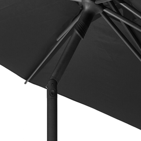HESPERIDE - Parasol droit rond "Soya" ardoise D2,7m en acier - large