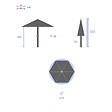 HESPERIDE - Parasol droit rond "Soya" ardoise D2,7m en acier - vignette
