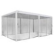 HESPERIDE - Kit de rideaux, moustiquaires et de rails pour tonnelle bioclimatique "Evora" 6 x 3,6m Gris clair - vignette