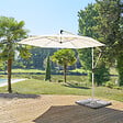 HESPERIDE - Parasol déporté rond "Manoa" argile & blé 3m en aluminium acier et polyester - vignette