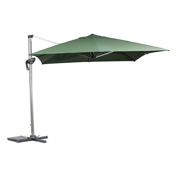 HESPERIDE - Parasol déporté rectangulaire ÉQUADOR vert olive 4 x 3m en aluminium et polyester - large