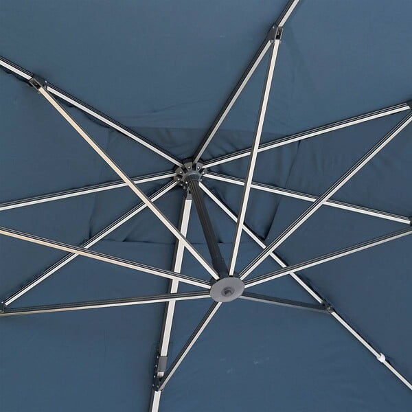 HESPERIDE - Parasol déporté rectangulaire "Équador" Pétrole 4 x 3m en aluminium et polyester - large
