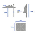 HESPERIDE - Parasol déporté rectangulaire "Équador" Ardoise 4 x 3m en aluminium et polyester - vignette