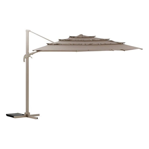 HESPERIDE - Parasol déporté rectangulaire multi-toile "Melhia" lin 4 x 3m en aluminium acier et oléfine - large