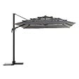 HESPERIDE - Parasol déporté rectangulaire multi-toile "Melhia" anthracite 4x3m - vignette