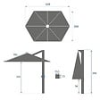 HESPERIDE - Parasol déporté "Tikeo" platine 4,2x3m - vignette
