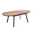 OVIALA - Table de jardin extensible 8 à 10 places effet bois en alu et polywood - Jakarta - vignette