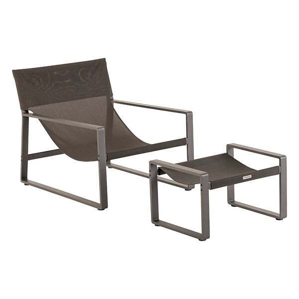 HESPERIDE - Fauteuil relax de jardin "Lambinio" graphite en aluminium en acier traité en epoxy - large