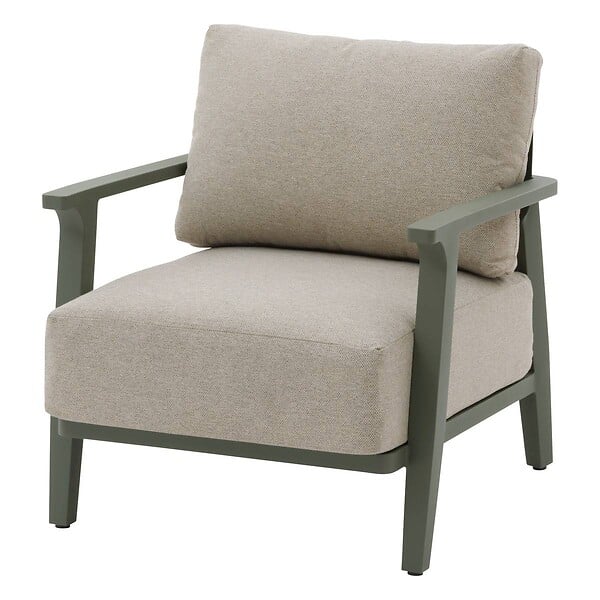 HESPERIDE - Fauteuil de salon de jardin "Pulpy" vert laurier aluminium et polyester - large