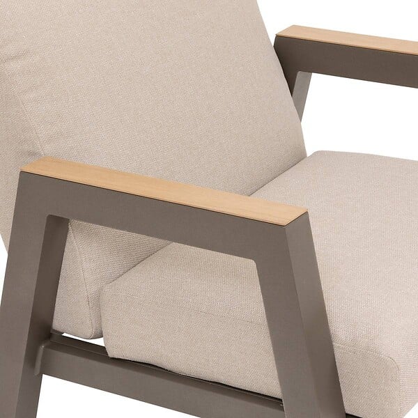 HESPERIDE - Fauteuil de jardin "Axiome" praline en aluminium traité en epoxy - large