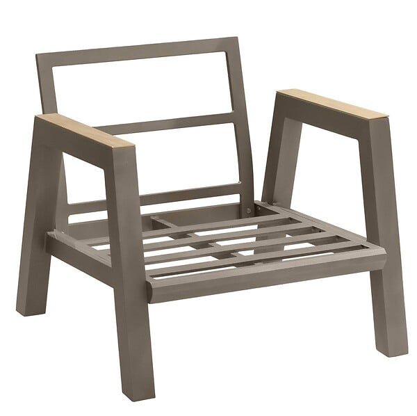 HESPERIDE - Fauteuil de jardin "Axiome" praline en aluminium traité en epoxy - large