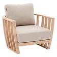 HESPERIDE - Fauteuil de salon de jardin "Lemindo" eucalyptus & beige polyester et eucalyptus - vignette
