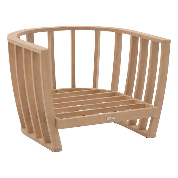 HESPERIDE - Fauteuil de salon de jardin "Lemindo" eucalyptus & beige polyester et eucalyptus - large