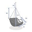 HESPERIDE - Fauteuil œuf suspendu "Gibraltar" ardoise en acier traité en epoxy sans pieds - vignette