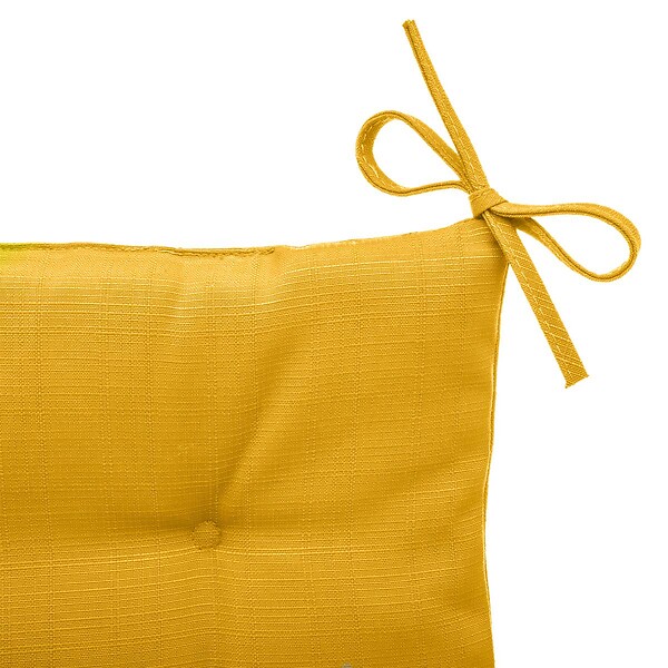 HESPERIDE - Galette de chaise carrée 4 points "Korai" jaune moutarde 40x40x4cm en polyester - large
