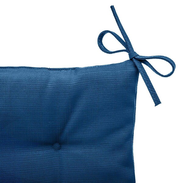 HESPERIDE - Galette de chaise carrée 4 points "Korai" bleu indigo 40x40x4cm en polyester - large
