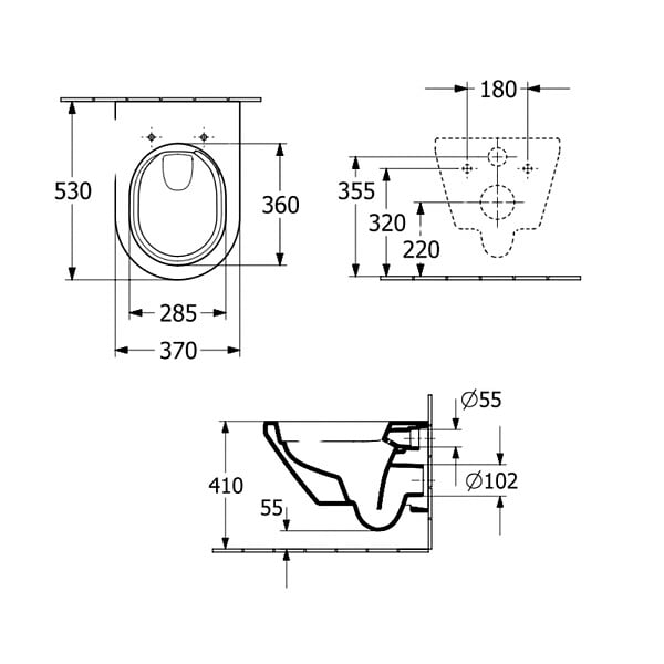 VILLEROY & BOCH - Combipack WC, modèle suspendu - Architectura - Blanc- réf : 5684CL01 - VILLEROY ET BOCH - large