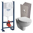GROHE - Grohe Pack WC Bâti Autoportant Rapid SL + WC Vitra Normus + Abattant softclose + Set habillage + Plaque chrome - vignette