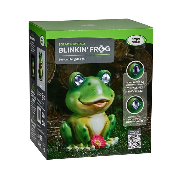 SMARTSOLAR - Grenouille solaire décorative en résine - Clin d'œil - large