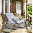 HESPERIDE - Fauteuil à bascule de jardin "Felinio" gris - vignette