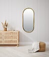 EMDE - Miroir oblong épais - Métal - Or - 60x130cm - vignette