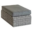 HESPERIDE - Pouf de jardin "Mooréa" terre d'ombre en aluminium traité époxy et résine tressée - vignette