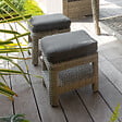 HESPERIDE - Pouf de jardin "Polynésia" havane en aluminium traité époxy - vignette