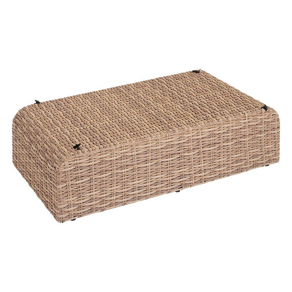 HESPERIDE - Pouf de jardin "Mooréa" savana en aluminium traité époxy et résine tressée - large