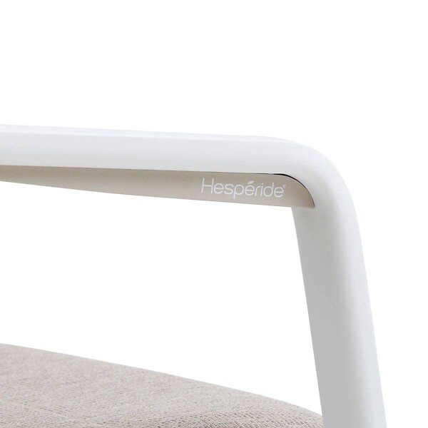 HESPERIDE - Fauteuil de jardin empilable "Diese" badiane & blanc en aluminium traité époxy - large