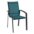 HESPERIDE - Fauteuil de jardin empilable "Axant" bleu canard & graphite en aluminium traité époxy - vignette