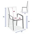 HESPERIDE - Fauteuil de jardin empilable "Axant" bleu canard & graphite en aluminium traité époxy - vignette