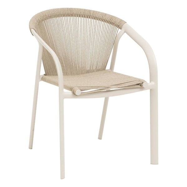 HESPERIDE - Fauteuil de jardin empilable "Riu" argile & beige aluminium - large