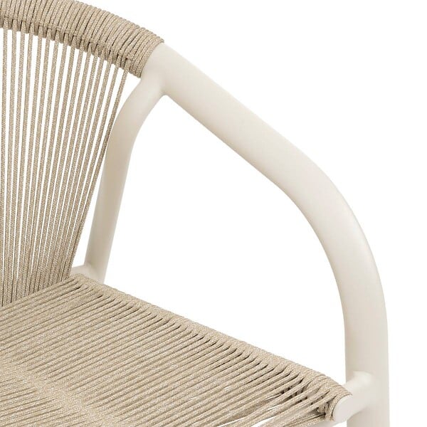HESPERIDE - Fauteuil de jardin empilable "Riu" argile & beige aluminium - large