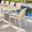 HESPERIDE - Fauteuil de jardin empilable "Essentia" lin & blanc en aluminium traité en epoxy - vignette