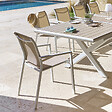 HESPERIDE - Fauteuil de jardin empilable "Essentia" lin & blanc en aluminium traité en epoxy - vignette
