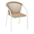 HESPERIDE - Fauteuil de jardin empilable "Riu" miel & blanc en aluminium traité en epoxy - vignette