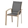 HESPERIDE - Fauteuil de jardin empilable "Axant" gris poivre & honey aluminium et texaline - vignette