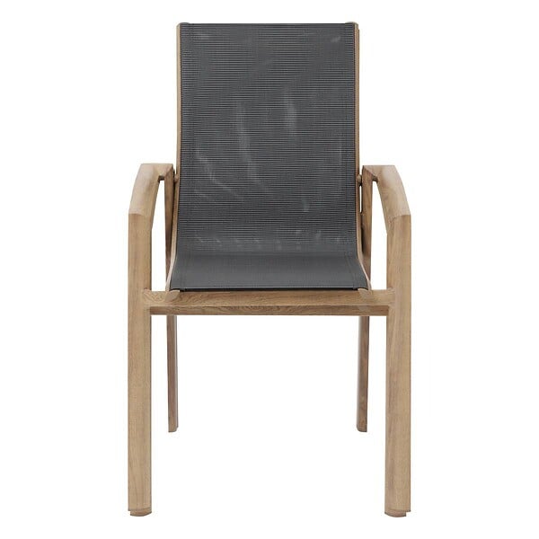 HESPERIDE - Fauteuil de jardin empilable "Axant" gris poivre & honey aluminium et texaline - large