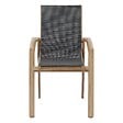 HESPERIDE - Fauteuil de jardin empilable "Axant" gris poivre & honey aluminium et texaline - vignette