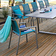 HESPERIDE - Fauteuil de jardin empilable "Essentia" bleu canard & graphite en aluminium traité epoxy - vignette